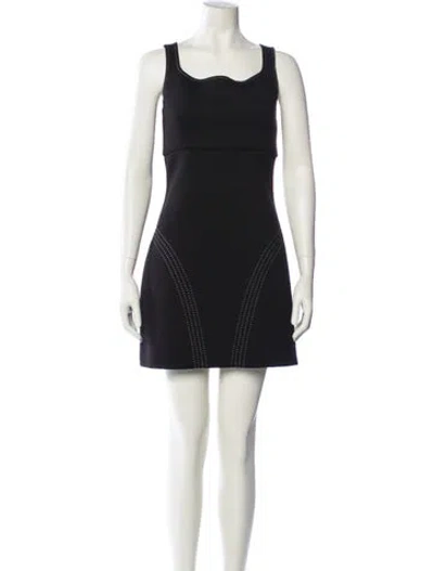Pre-owned Maje Scoop Neck Mini Dress In Black