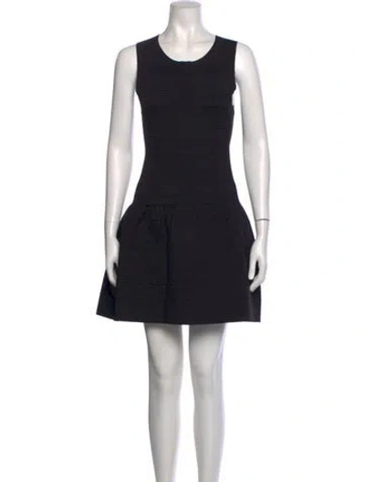 Pre-owned Maje Scoop Neck Mini Dress In Black