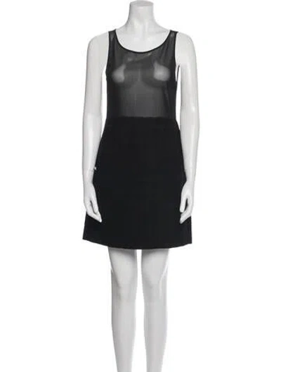 Pre-owned Maje Scoop Neck Mini Dress In Black