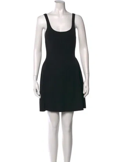 Pre-owned Maje Scoop Neck Mini Dress In Black