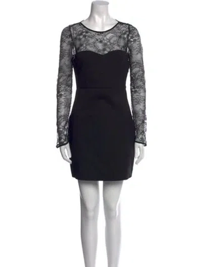 Pre-owned Maje Scoop Neck Mini Dress In Black