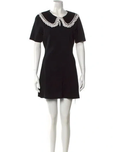 Pre-owned Maje Scoop Neck Mini Dress In Black