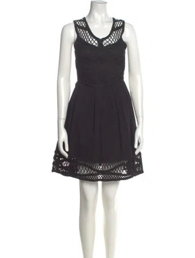 Pre-owned Maje Scoop Neck Mini Dress In Black
