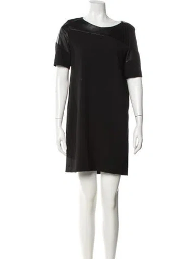 Pre-owned Maje Scoop Neck Mini Dress In Black