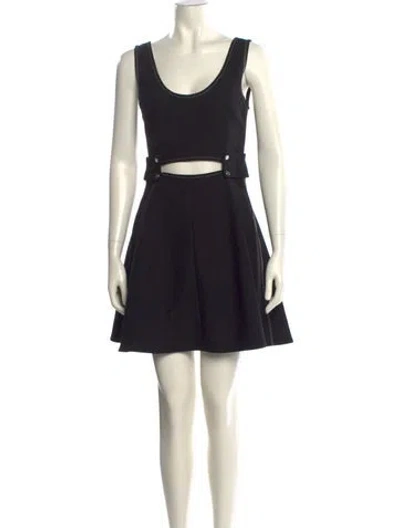 Pre-owned Maje Scoop Neck Mini Dress In Black
