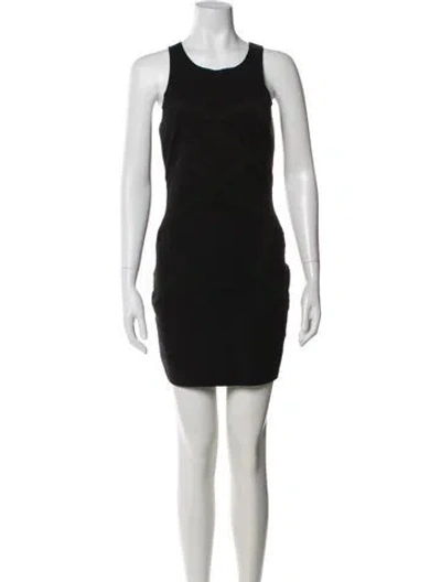 Pre-owned Maje Scoop Neck Mini Dress In Black