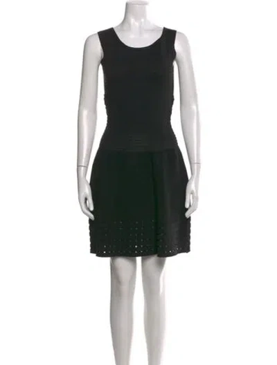 Pre-owned Maje Scoop Neck Mini Dress In Black