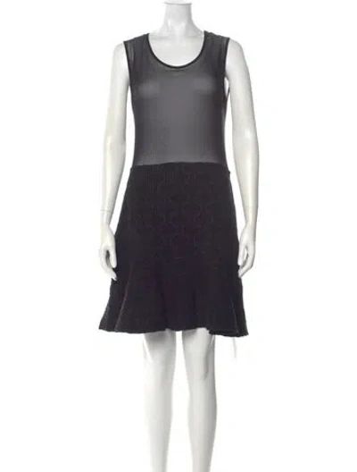 Pre-owned Maje Scoop Neck Mini Dress In Black