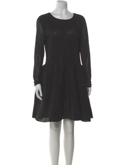 Pre-owned Maje Scoop Neck Mini Dress In Black