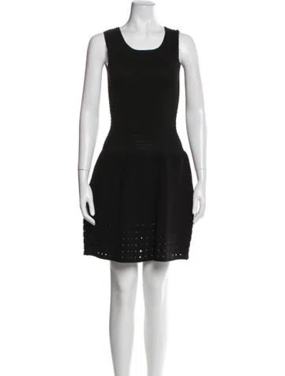 Pre-owned Maje Scoop Neck Mini Dress In Black