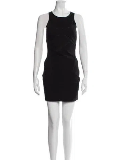 Pre-owned Maje Scoop Neck Mini Dress In Black