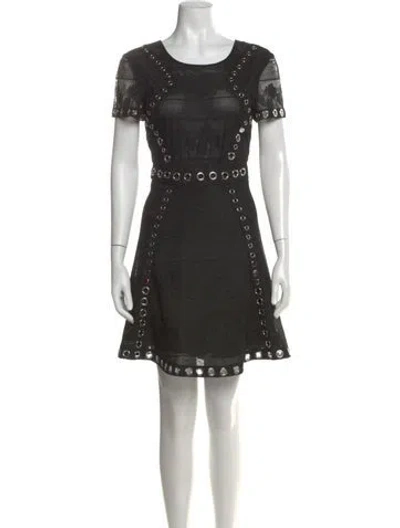 Pre-owned Maje Scoop Neck Mini Dress In Black