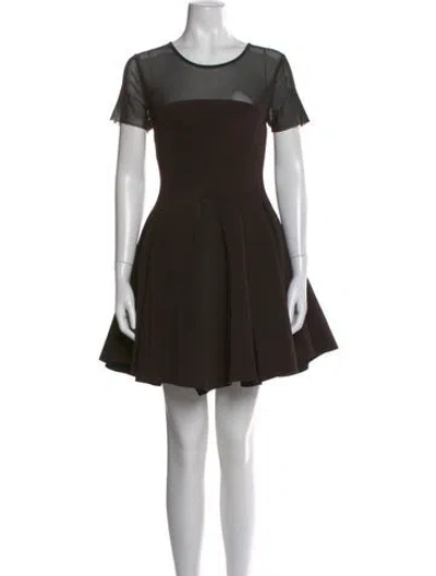 Pre-owned Maje Scoop Neck Mini Dress In Black