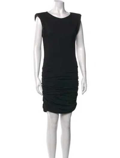 Pre-owned Maje Scoop Neck Mini Dress In Black