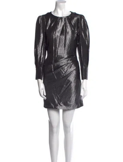 Pre-owned Maje Scoop Neck Mini Dress In Gray