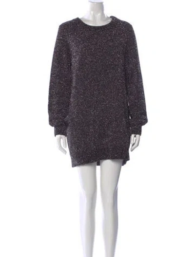 Pre-owned Maje Scoop Neck Mini Dress In Multi