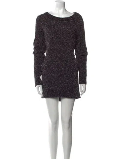 Pre-owned Maje Scoop Neck Mini Dress In Multi