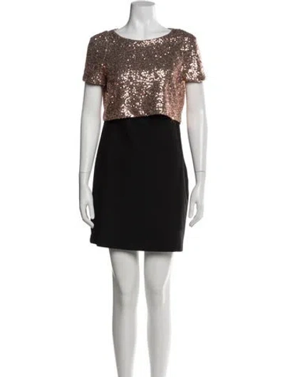Pre-owned Maje Scoop Neck Mini Dress In Multi