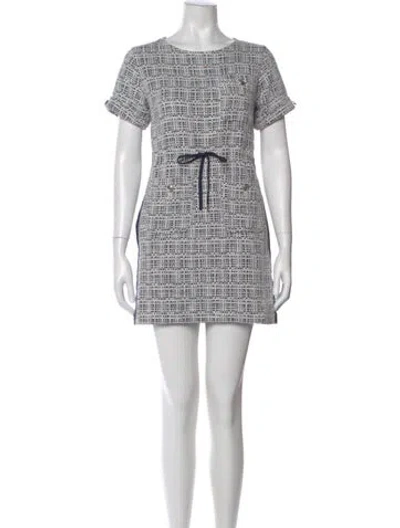 Pre-owned Maje Scoop Neck Mini Dress In Neutral