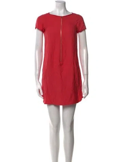 Pre-owned Maje Scoop Neck Mini Dress In Pink