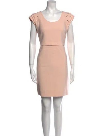 Pre-owned Maje Scoop Neck Mini Dress In Pink