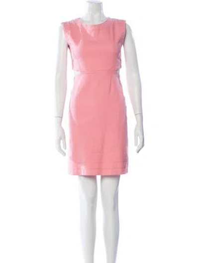 Pre-owned Maje Scoop Neck Mini Dress In Pink
