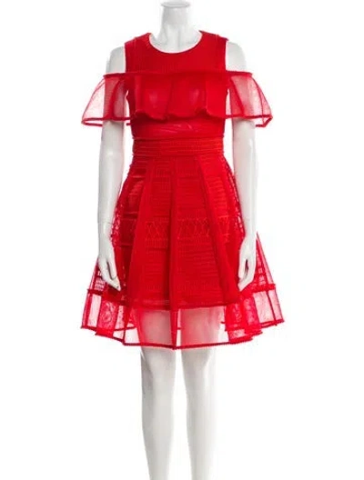 Pre-owned Maje Scoop Neck Mini Dress In Red