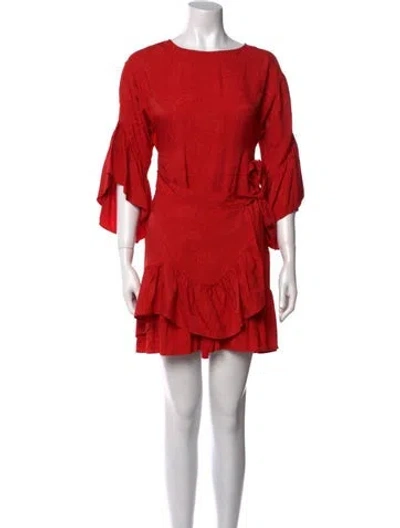 Pre-owned Maje Scoop Neck Mini Dress In Red