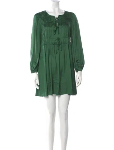 Pre-owned Maje Scoop Neck Mini Dress W/ Tags In Green