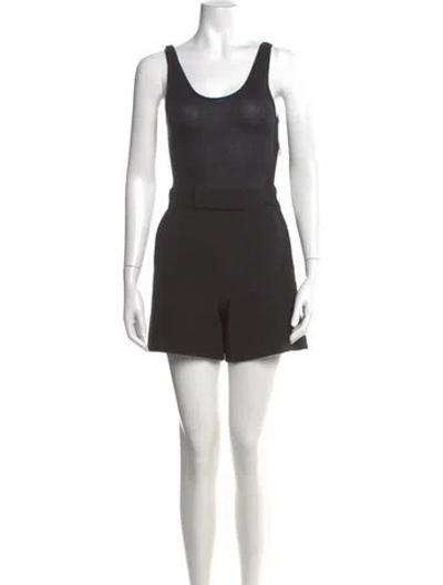 Pre-owned Maje Scoop Neck Romper In Black