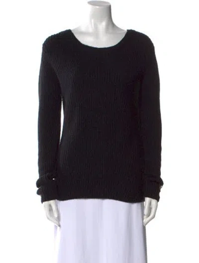 Pre-owned Maje Scoop Neck Sweater In Black