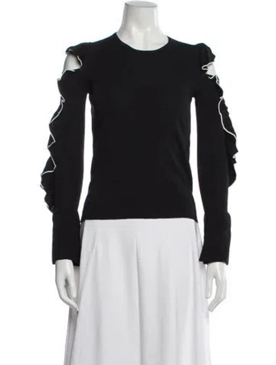 Pre-owned Maje Scoop Neck Sweater In Black