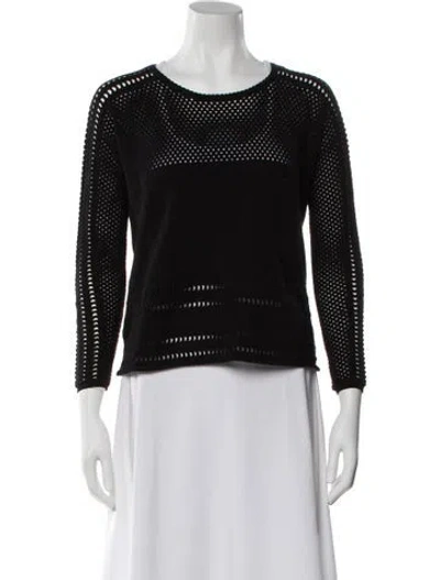 Pre-owned Maje Scoop Neck Sweater In Black