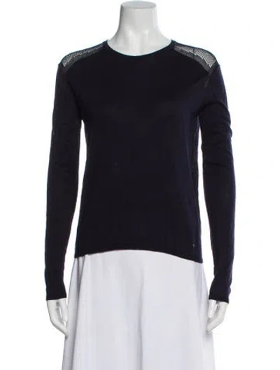 Pre-owned Maje Scoop Neck Sweater In Blue