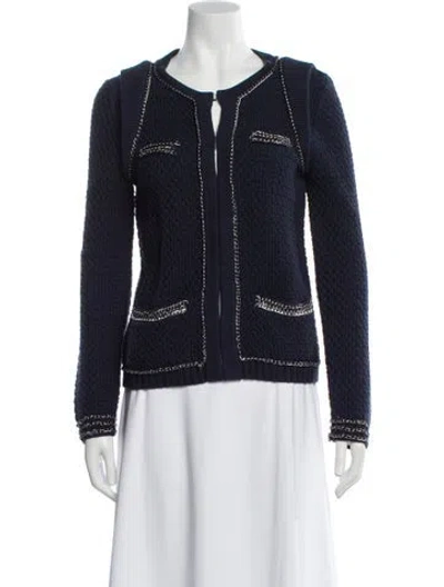 Pre-owned Maje Scoop Neck Sweater In Blue