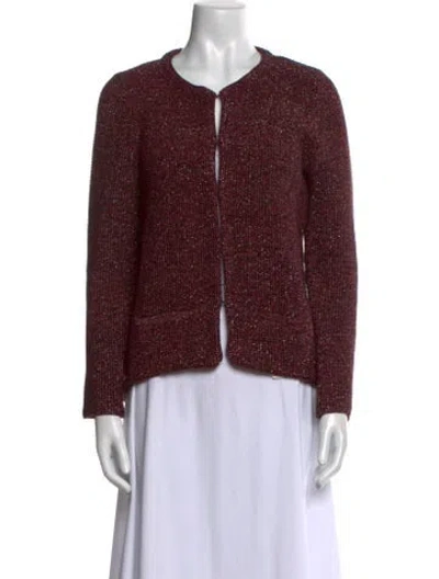 Pre-owned Maje Scoop Neck Sweater In Burgundy