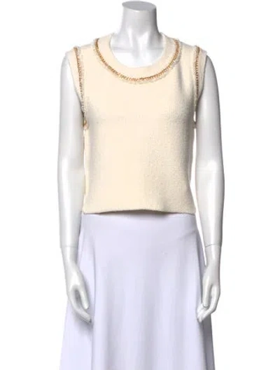 Pre-owned Maje Scoop Neck Sweater In Neutral
