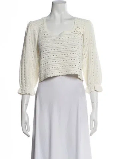 Pre-owned Maje Scoop Neck Sweater In Neutral