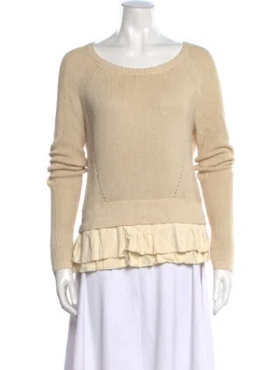 Pre-owned Maje Scoop Neck Sweater In Neutral
