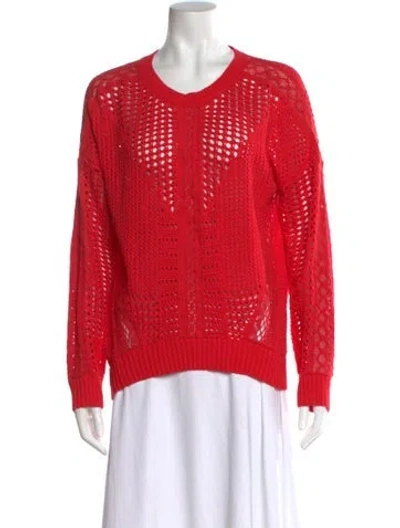 Pre-owned Maje Scoop Neck Sweater In Red