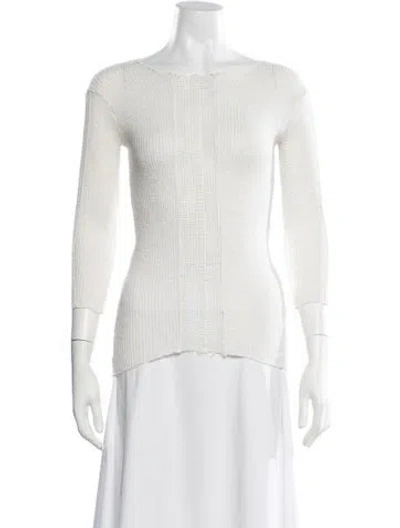 Pre-owned Maje Scoop Neck Sweater In White