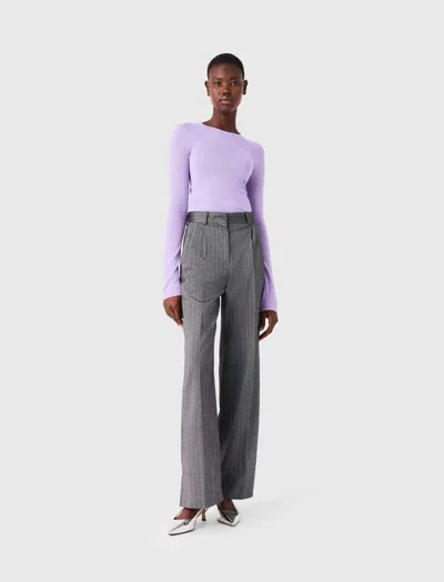 Maje Second-skin Round Neck Jumper In Parma Violet