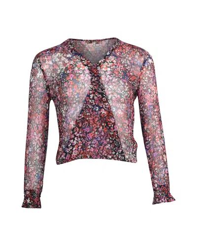 Maje See-through Blouse In Floral Print Polyester In Multi