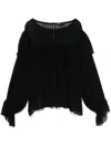 Maje Semi-transparentes Oberteil In Schwarz
