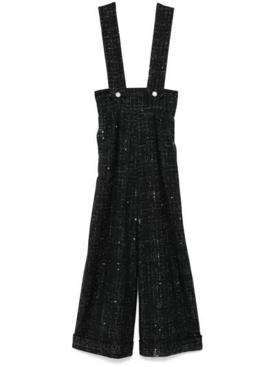 Maje Sequin-detailing Overalls In Black