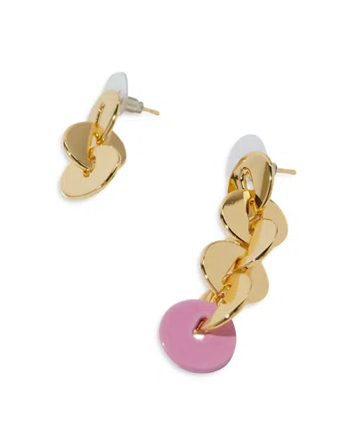 Maje Sequin Drop Earrings In Gold Tone In Pink/gold