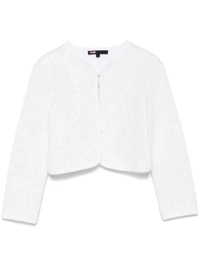 Maje Sequin-embellished Cardigan In White
