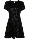 Maje Sequin-embellished Dress In Black