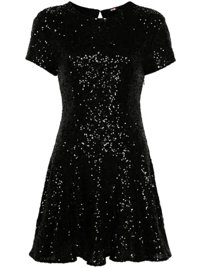 Maje Sequin-embellished Dress In Black