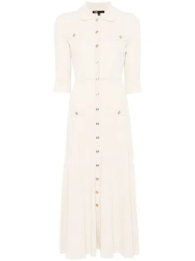 Maje Sequin-embellished Dress In Neutrals